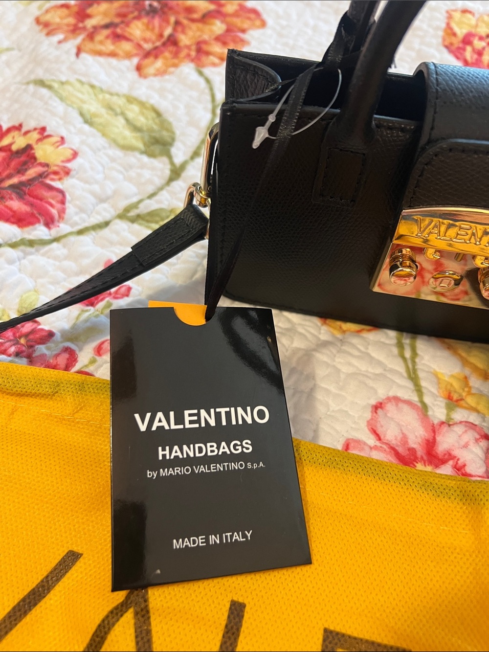 Valentino Black  Top-Handle with Strap Bag with Gold Hardware - Picture 6 of 12